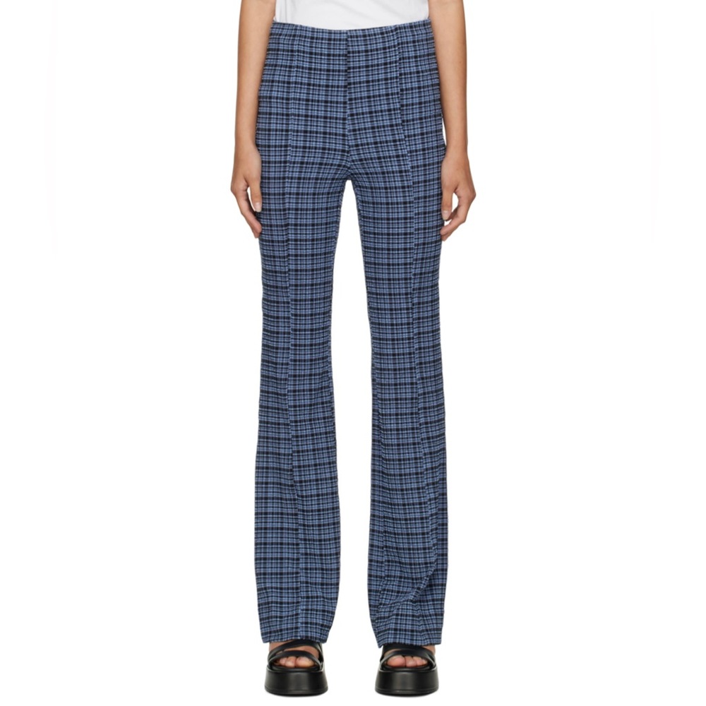 GANNI blue&black checkered trousers